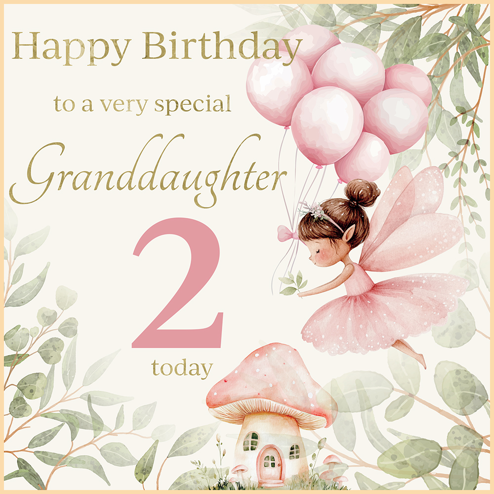 Rush Design Granddaughter 2nd Birthday Card - LT006