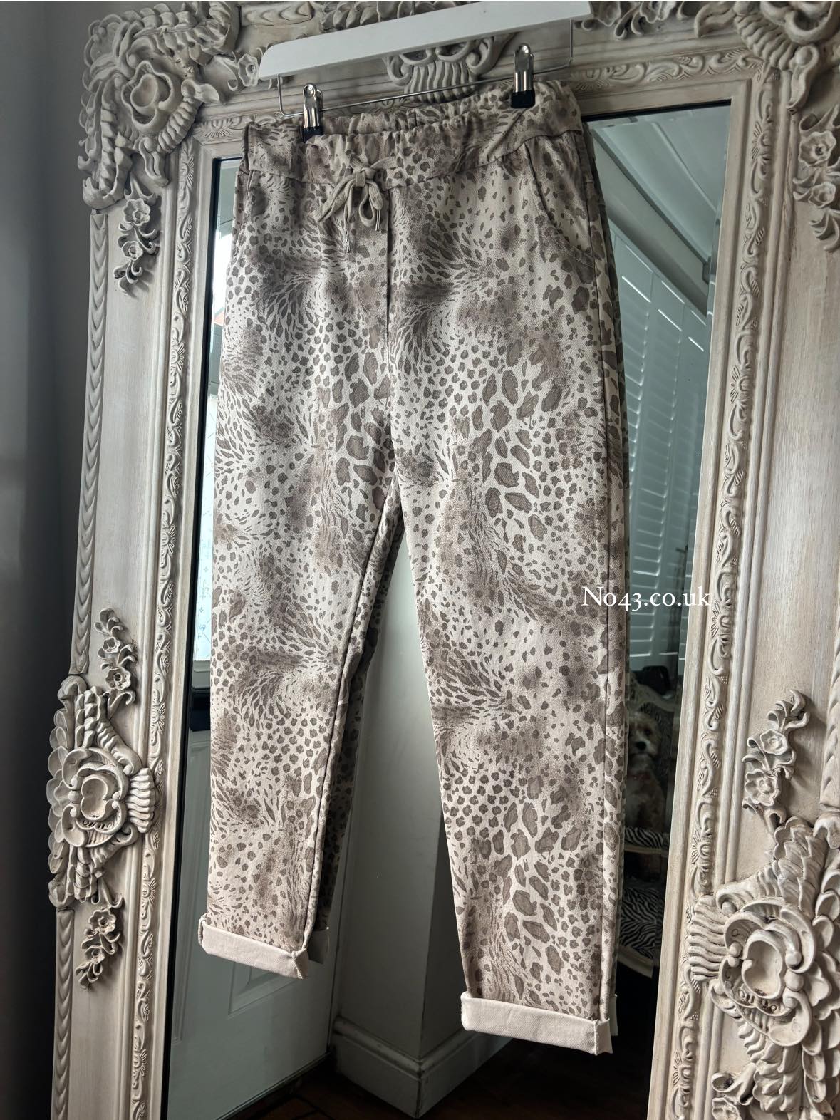 Animal Print Magic Pants - Oatmeal