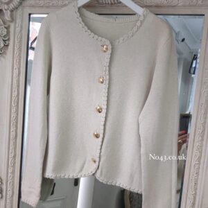 Remy Italian Knit  Cardigan - Stone