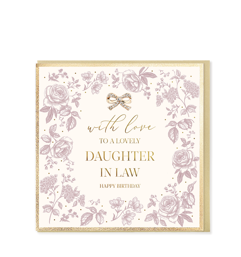Hearts Designs Daughter In Law Birthday Card - LN84