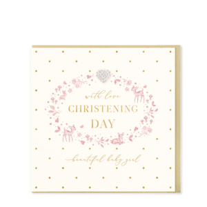 Hearts Designs Girl Christening Card - MD166