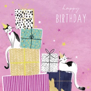 Jaz & Baz Cats & Presents Birthday Card - JB458