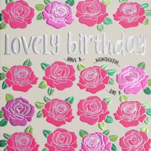 Wendy Jones-Blackett Pink Roses Birthday Card - Q15