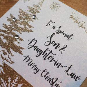 White Cotton Son & Daughter In Law Christmas Card - FS-SD