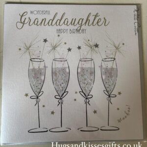 White Cotton Granddaughter Birthday Card - XD122-GD