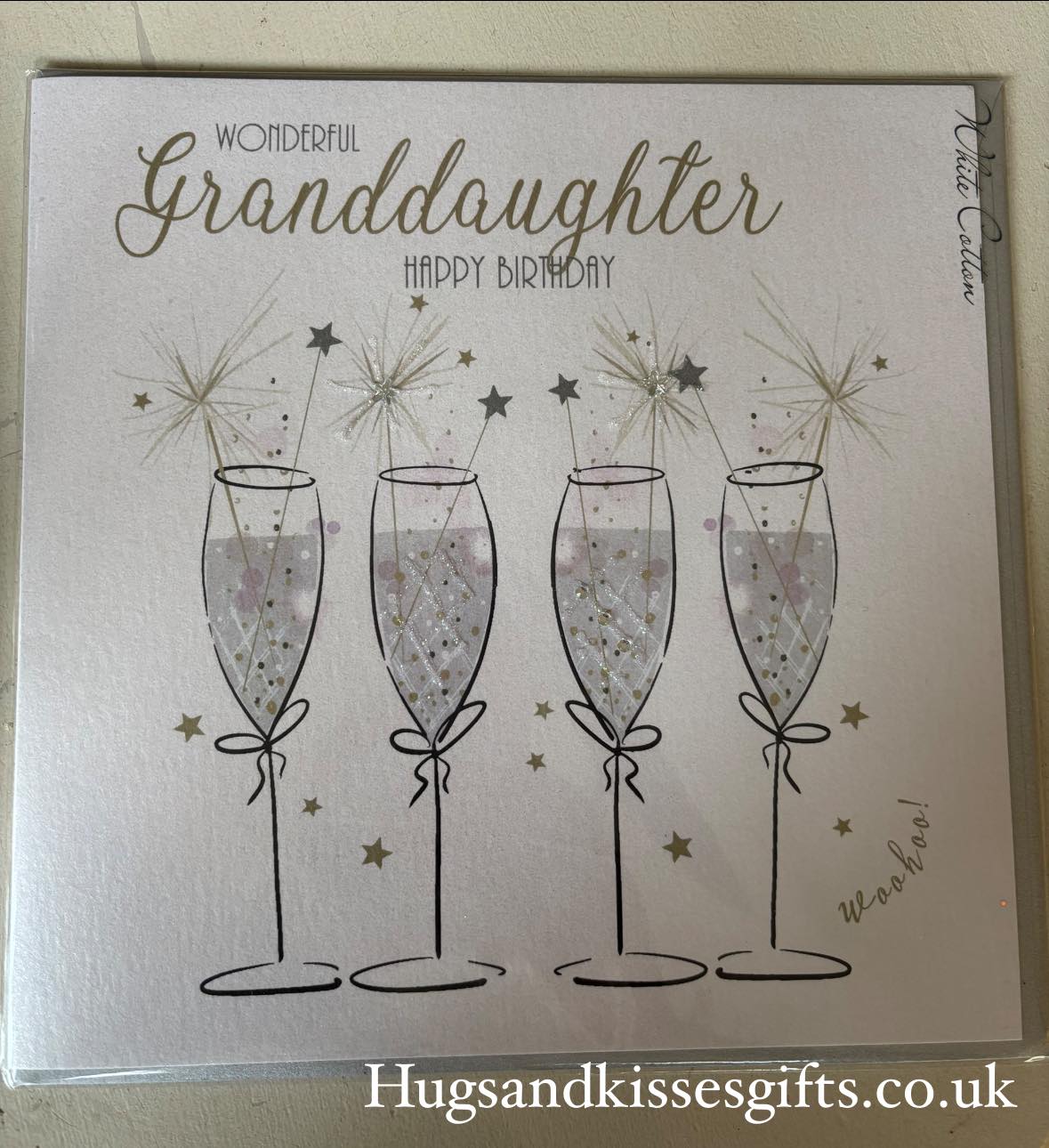 White Cotton Granddaughter Birthday Card - XD122-GD