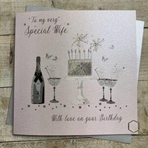 White Cotton Wife Birthday Card - XDP7-W