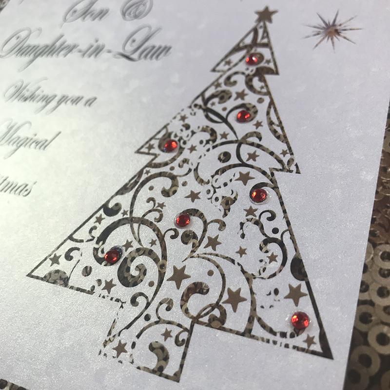 White Cotton Son & Daughter In Law Christmas Card - C3-SD - Image 2