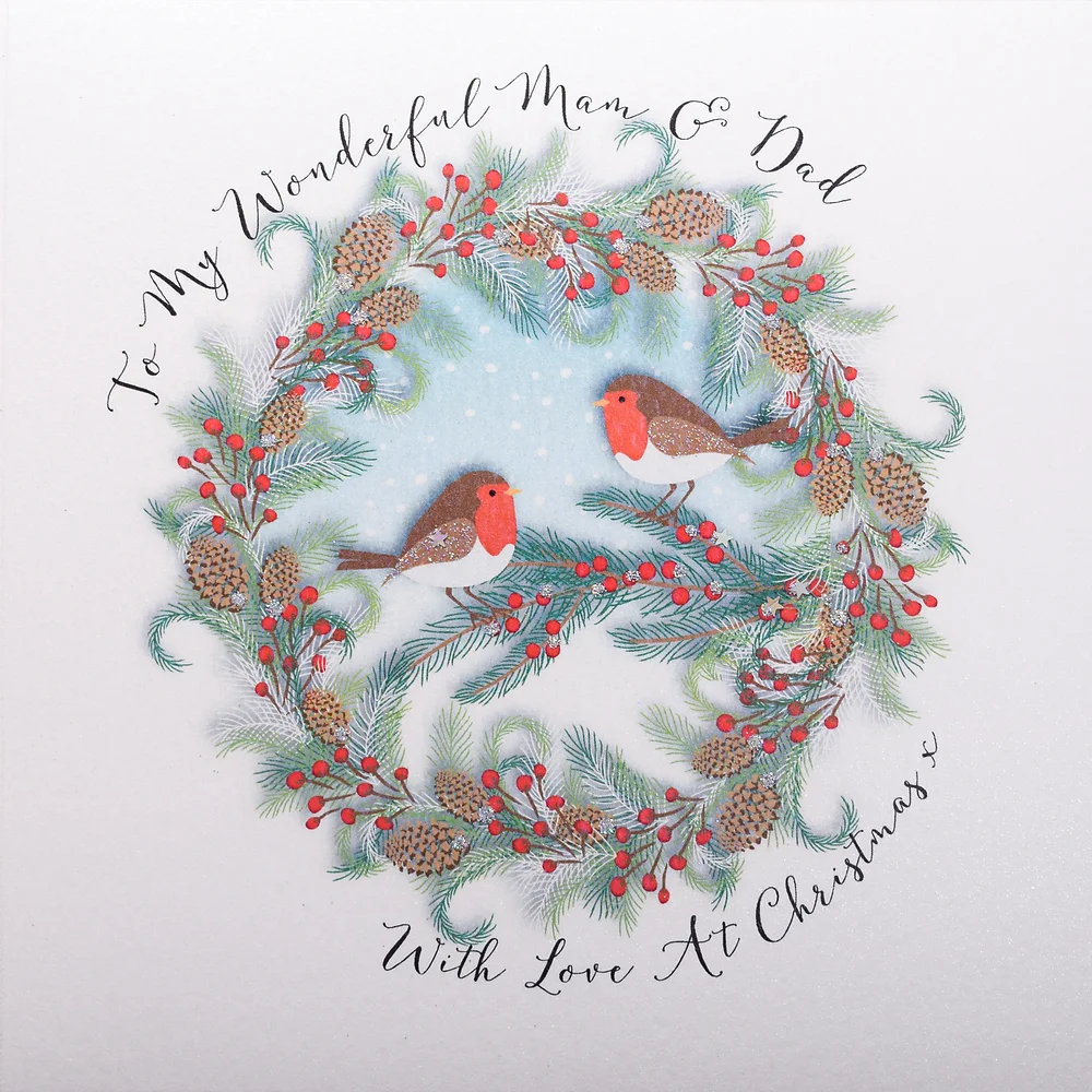 Wendy Jones-Blackett Mam & Dad Christmas Card - PDBX355