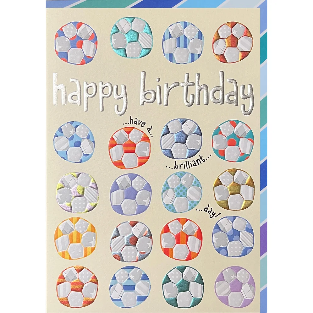 Wendy Jones-Blackett Footballs Birthday Card - RS011
