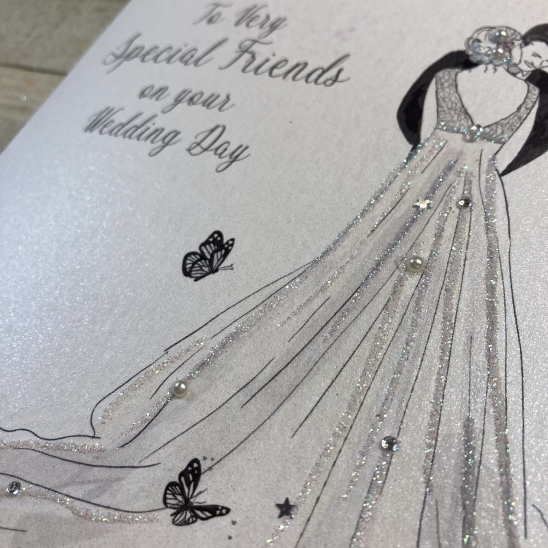 White Cotton Special Friends Wedding Day Card - XD31 - Image 2
