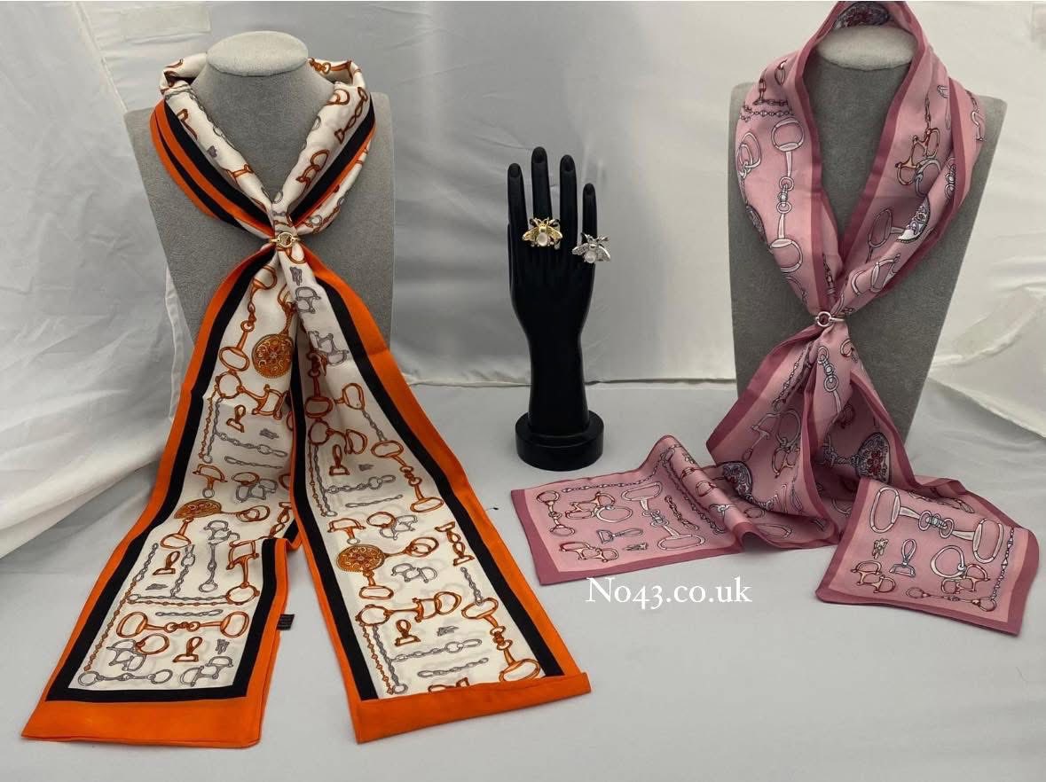 Snaffle Bit Twilly Scarf - Pink - Image 2