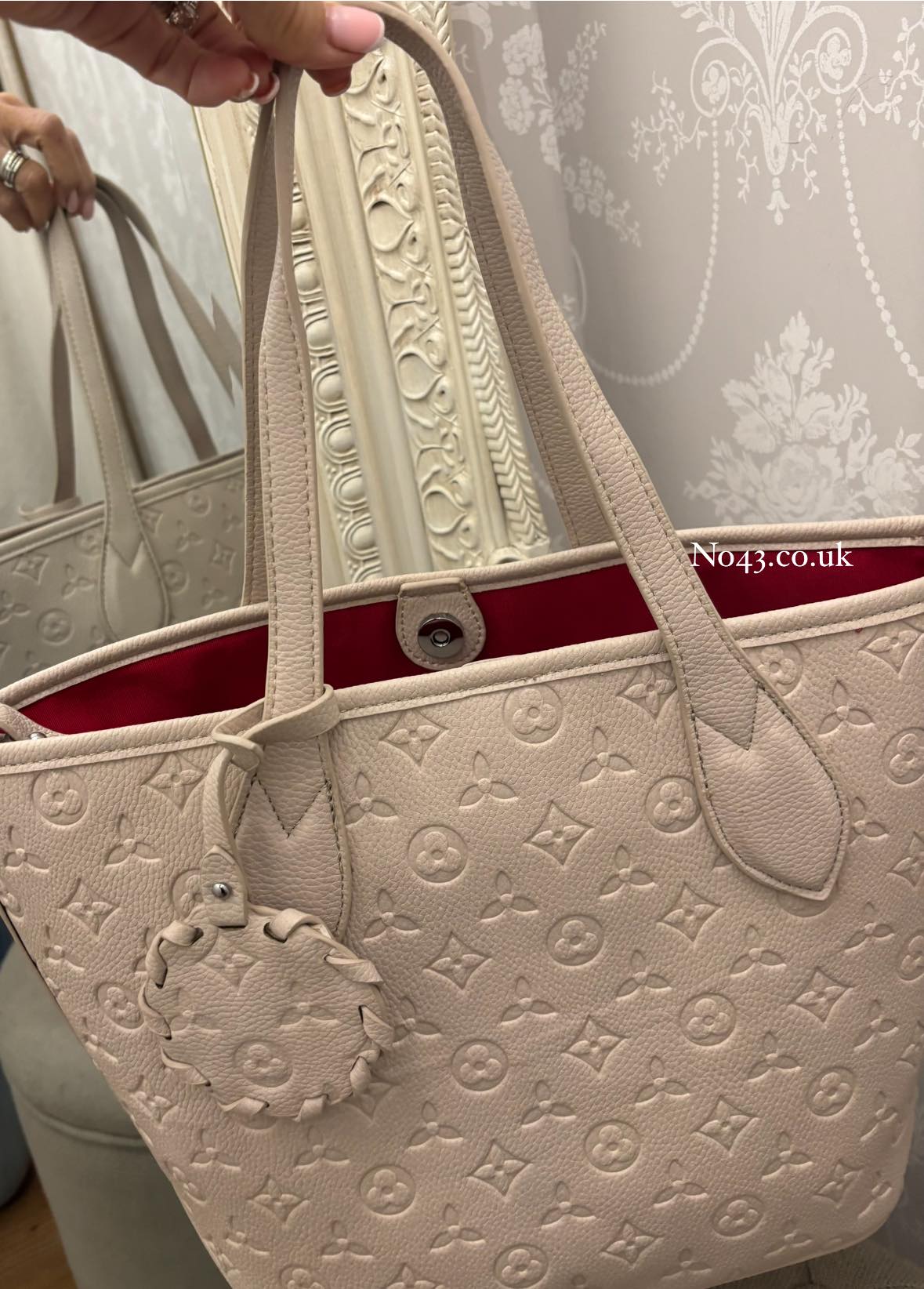 Neverfull (Designer Inspired) Small Tote Bag 2330 - Nude - Image 4