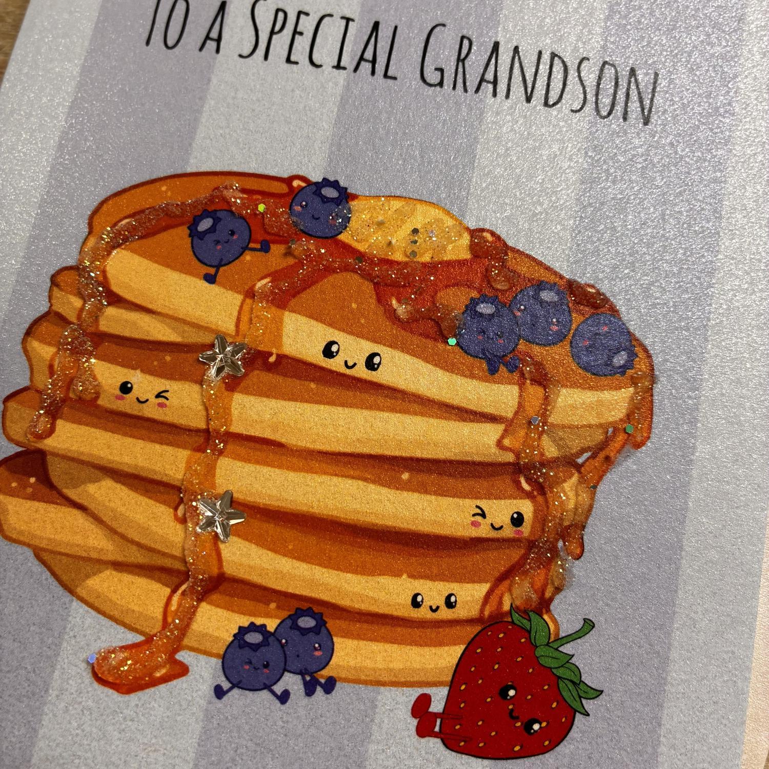 White Cotton Grandson Birthday Card - D038 - Image 2