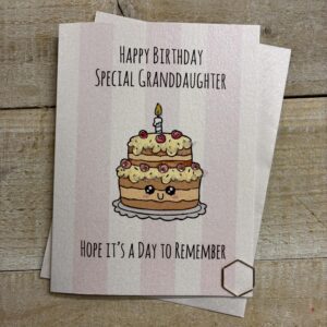 White Cotton Granddaughter Birthday Card - D042