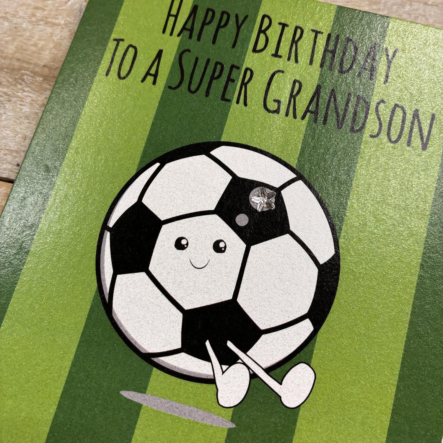 White Cotton Grandson Birthday Card - D081 - Image 2