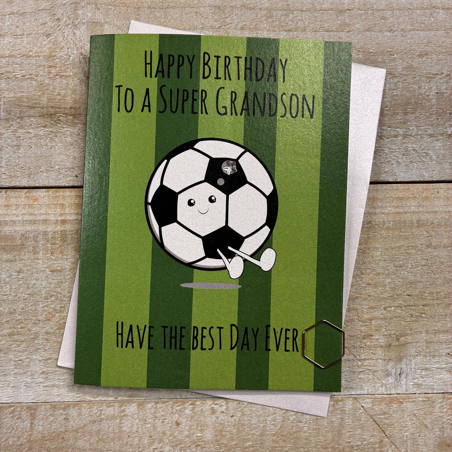White Cotton Grandson Birthday Card - D081