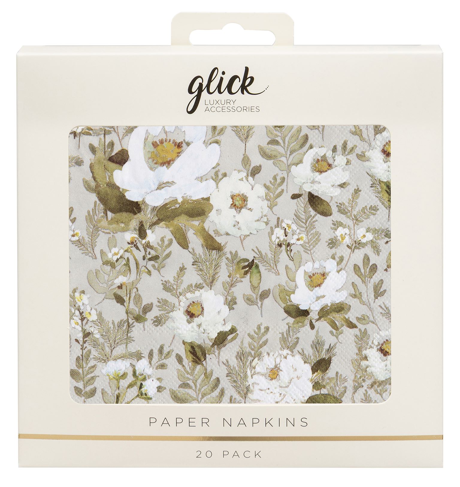 Glick Grey Floral Paper Napkins - NP19