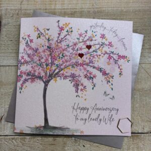 White Cotton Wife Anniversary Card - XDP104