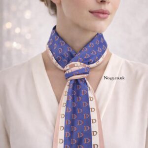 Christian D Print Twilly Scarf - Blue & Pink