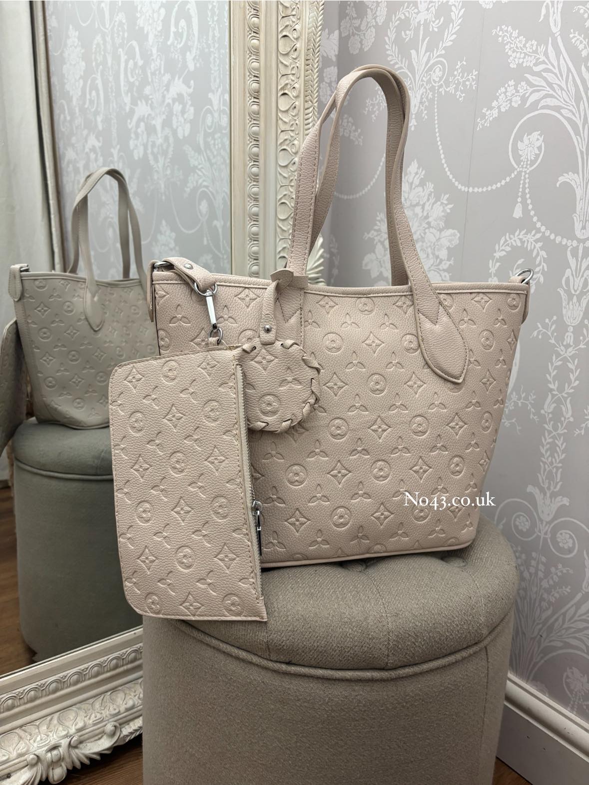 Neverfull (Designer Inspired) Small Tote Bag 2330 - Nude - Image 7