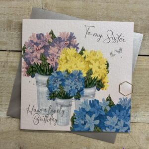 White Cotton Sister Birthday Card - XDP73