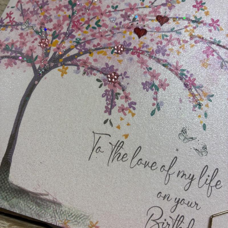 White Cotton Love of my Life Birthday Card - DP102 - Image 2