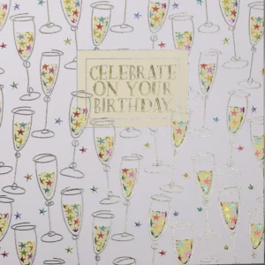 Wendy Jones-Blackett Champagne Flutes Birthday Card - F511