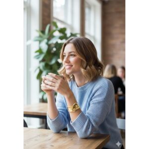 Rosie & Daisy Aura Wave Cuff Bracelet 9843 - Gold