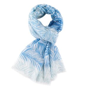 Leaf Print Scarf 25002 - Blue