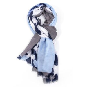 Leopard Print Scarf 9063 - Blue/Grey