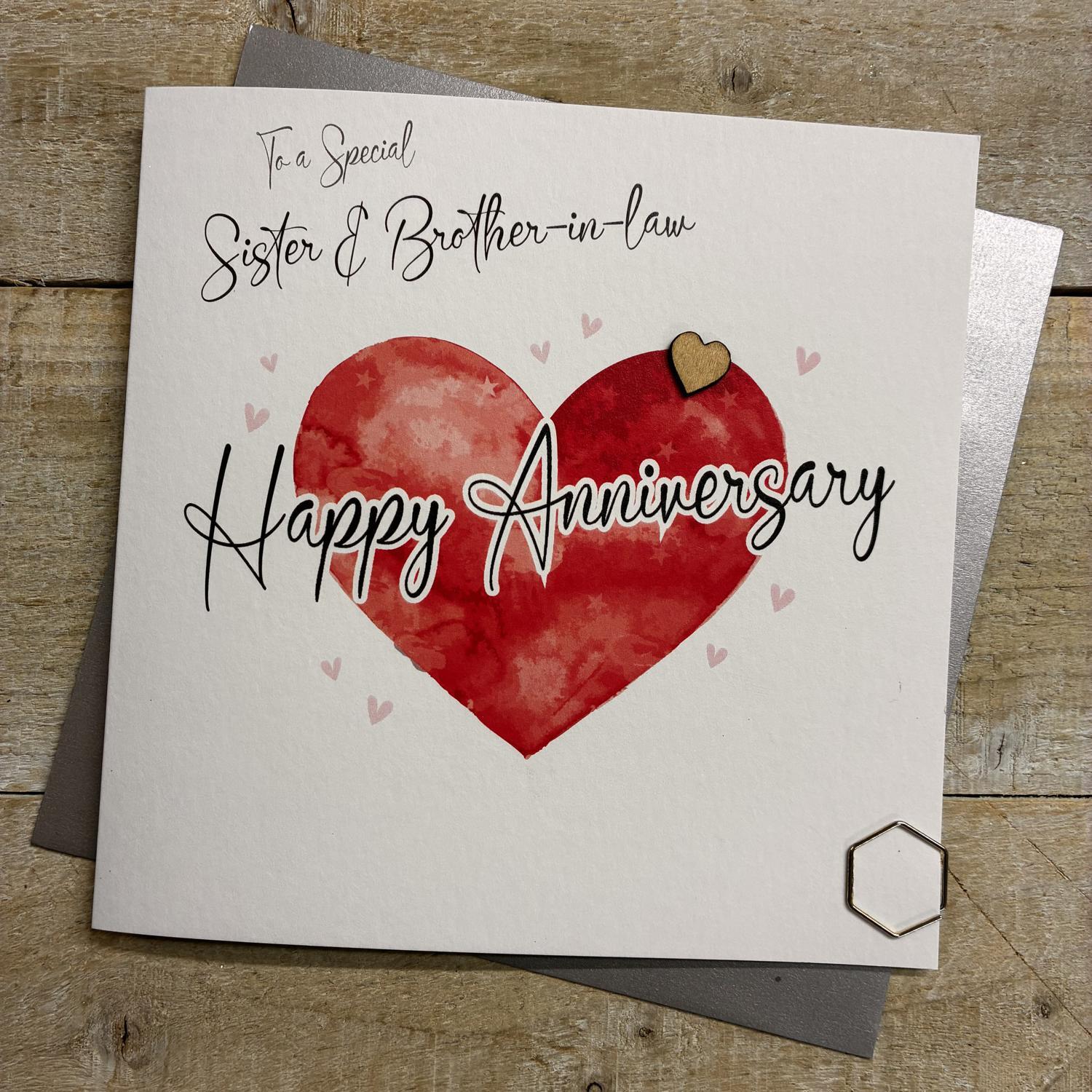 White Cotton Sister & Brother In Law Anniversary Card - S801