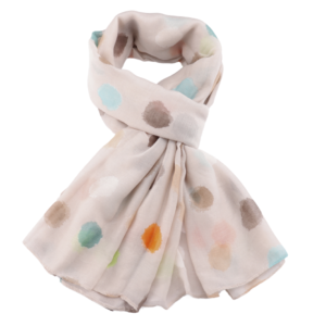Pastel Multi Spot Scarf A038 - Cream