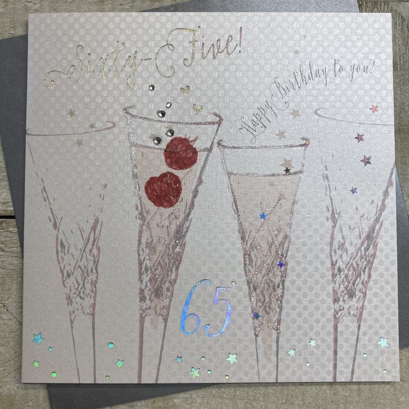 White Cotton 65th Birthday Card - BFS65