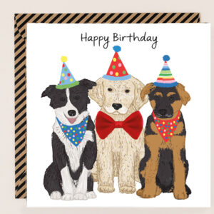 Apple & Clover Dogs Birthday Card - BW101