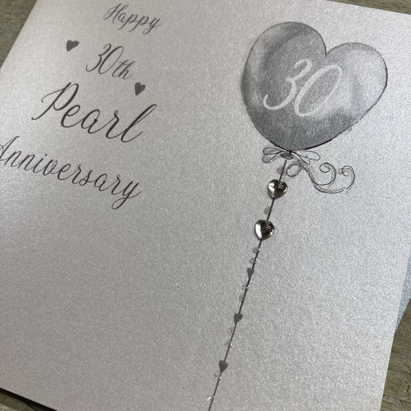 White Cotton Pearl Anniversary Card - DH30 - Image 2