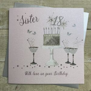 White Cotton Sister 18th Birthday Card - XDP7-S18