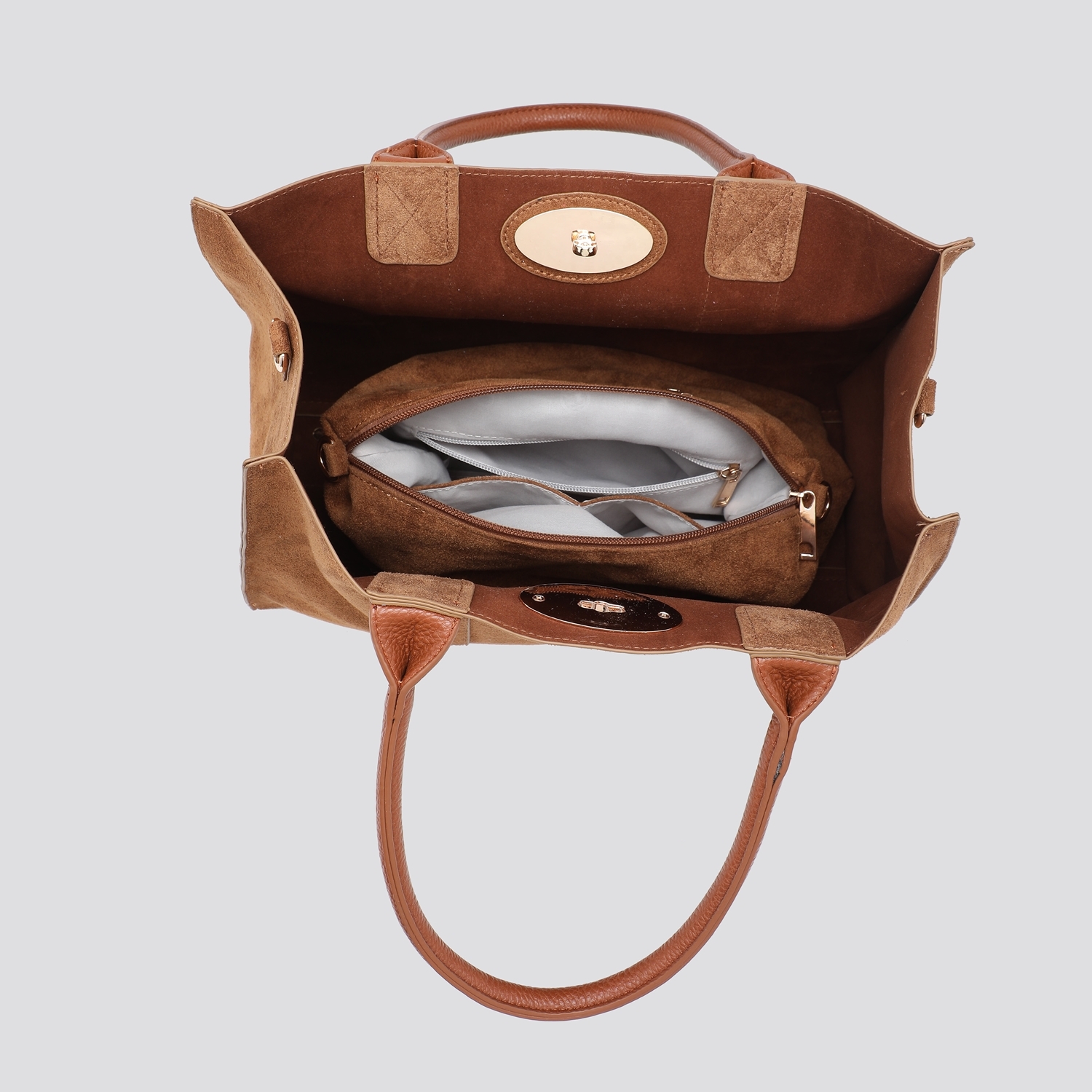 Bayswater (Designer Inspired) Tote Bag 2714 - Brown - Image 11