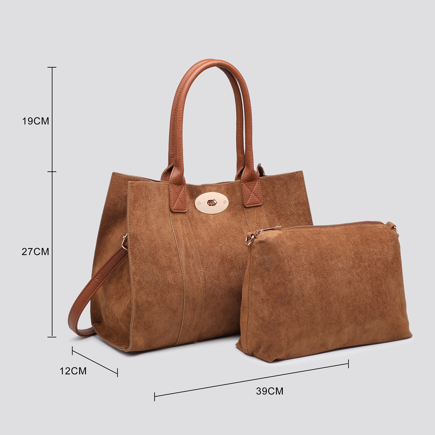 Bayswater (Designer Inspired) Tote Bag 2714 - Brown - Image 2