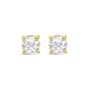 Lanes Gold Plated Cubic Zirconia Large Stud Earrings - A2