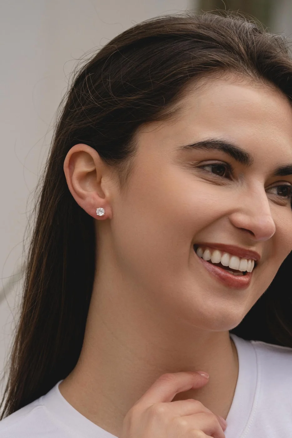Lanes Gold Plated Cubic Zirconia Medium Stud Earrings - A4 - Image 4
