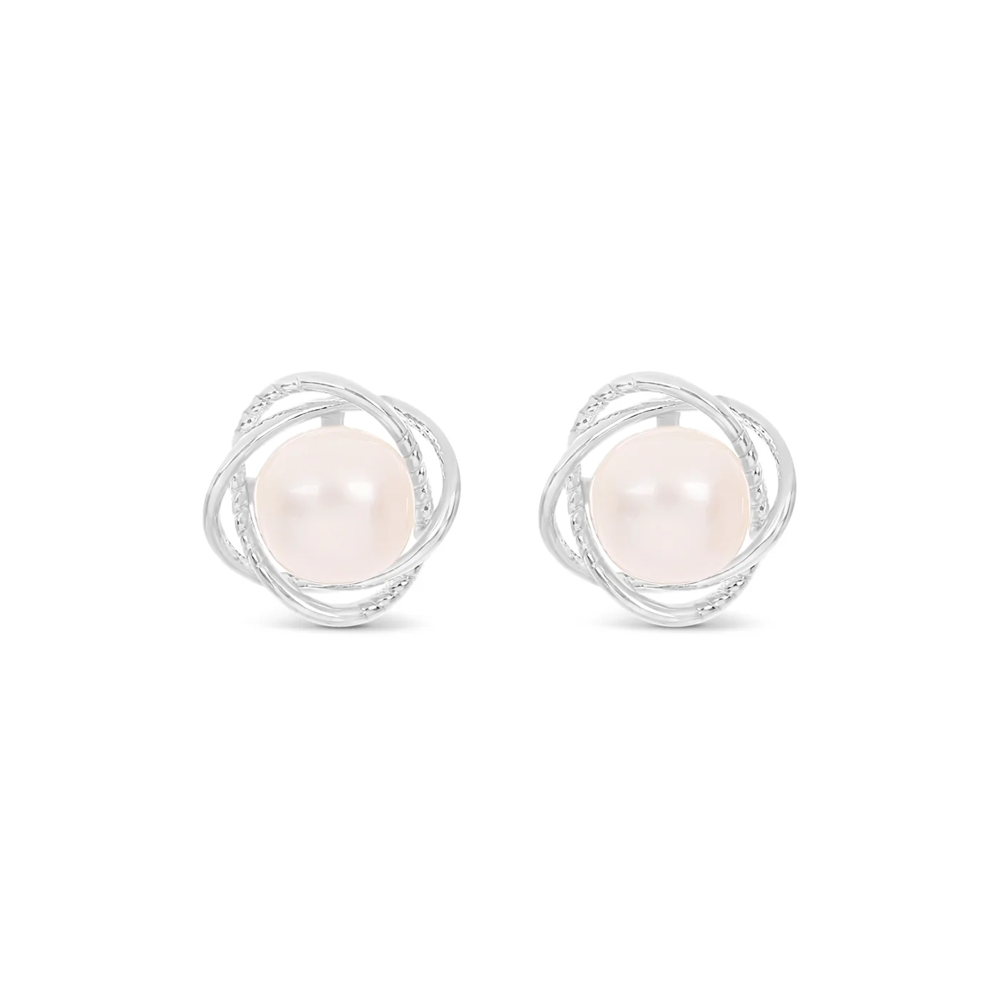 Lanes Silver Plated Pearl Stud Earrings - A35