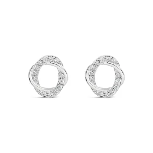 Lanes Silver Plated Diamante Stud Earrings - A37