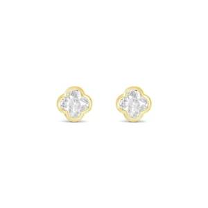 Lanes Clover Gold Plated Stud Earrings - A6