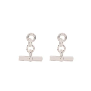 Lanes Silver Plated T-Bar Drop Earrings - A77