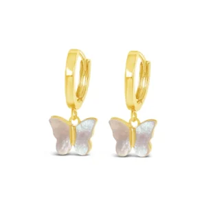 Lanes Gold Plated Butterfly Hoop Earrings - A81