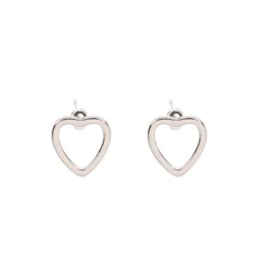 Lanes Heart Silver Plated Stud Earrings - A82