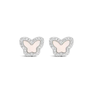 Lanes Butterfly Silver Plated Stud Earrings - A84