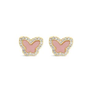 Lanes Butterfly Gold Plated Stud Earrings - A85