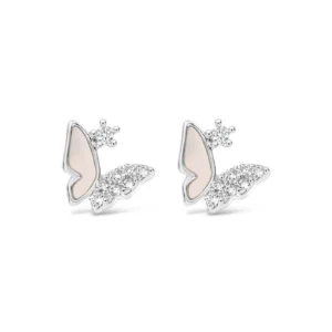 Lanes Butterfly Silver Plated Stud Earrings - A86